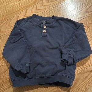 Boys Zara 5-6T Sweatshirt with wooden buttons navy blue